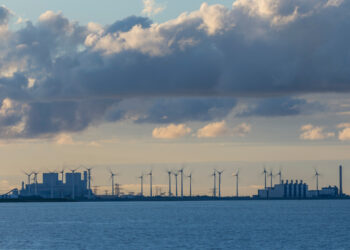 OEG & BUSS Terminal celebrate new Eemshaven offshore wind hub, MTB Events, Image shows the Eemshaven at sunrise with thick clouds