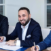 Three new CF 3850 have been agreed by Damen Shipyards & Feyz Group, MTB Events, Image shows From left to right: Boran Bekbulat (Regional Sales Director, Damen Shipyards), Engin Aynaci (General Manager, Feyz Group), Husameddin Gergin (President, Sky Eagle Inc.)