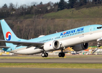 Viasat selected to be Korean Air's inflight broadband service, MTB Events. Image shows a Korean Air aircraft taking off