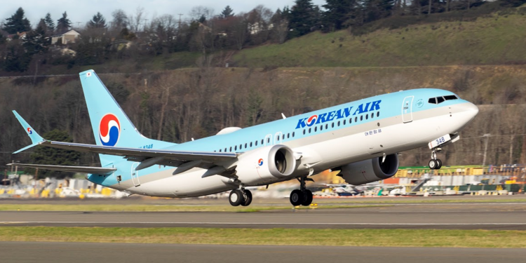 Viasat selected to be Korean Air's inflight broadband service, MTB Events. Image shows a Korean Air aircraft taking off