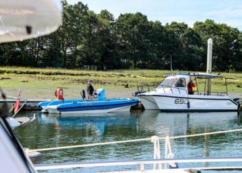 Researchers from UoP to deploy the world's largest network of electric workboats, MTB Events. Image shows two electric workboats on the river thames