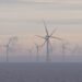 Ocean Winds sell majority stake of Moray East offshore wind farm, MTB Events. Image shows Moray East wind fatm out at sea on a foggy day