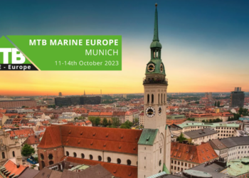 MTB Marine Europe is ready to set sail, MTB Events. Image shows munich skyline at sunset with MTB Marine Europe logo overlaid