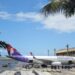 Alaska Air Group acquires Hawaiian Airlines creating more choice for travellers, MTB Events. Image shows an Hawaiian Airlines A330-200 at Honolulu International Airport, Oahu, Hawaii