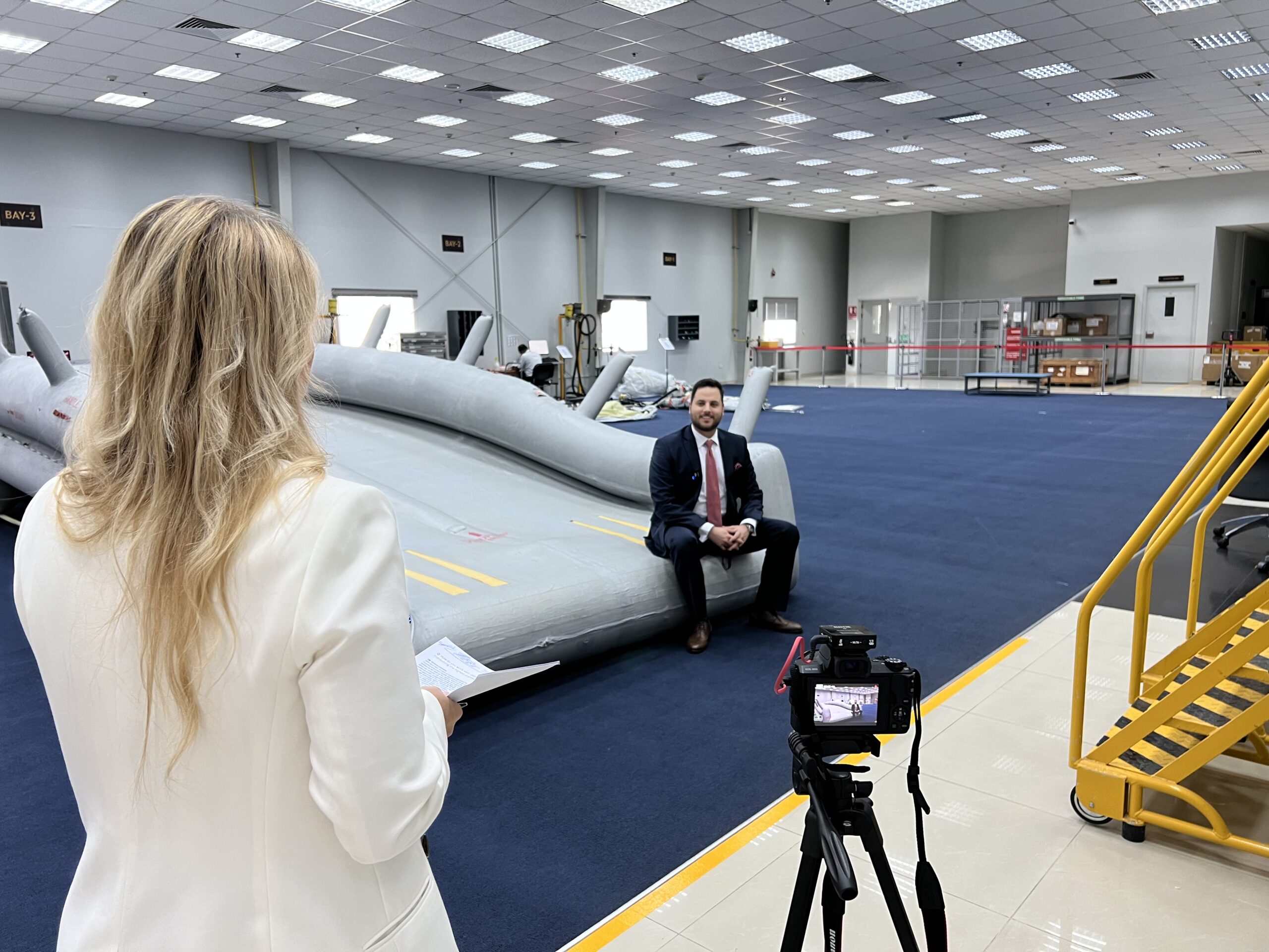 Behind the Hangar Doors: MTB Events' Exclusive Insight into Etihad Engineering, MTB Events. Image shows aircraft slide in production at the Etihad Engineering facility. Copyright © MTB Events 2023.