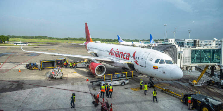 Cirium unveil the world's most punctual airlines of 2023, MTB Events. Image shows an Avianca flight
