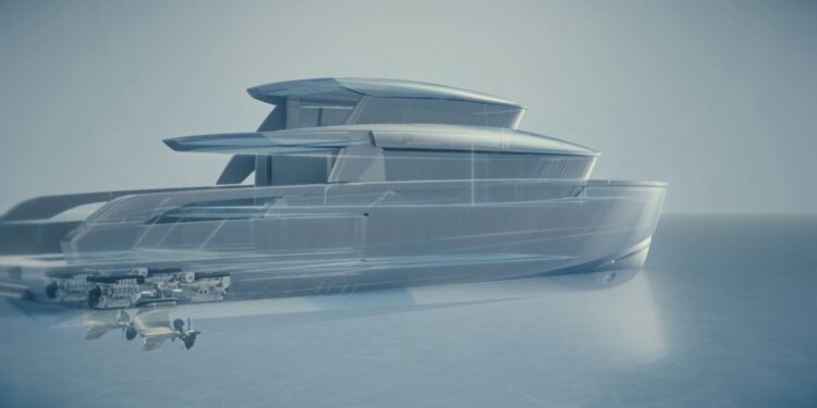 Sanlorenzo & Volvo Penta partnership to pave the way for sustainability, MTB Events. Image shows an imagining of the future superyacht