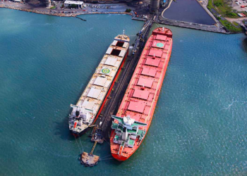 Revolutionary partnership between Seanergy Maritime & European Union Funding, MTB Events. Image shows the Geniuship vessel docked in Sungdong, Korea