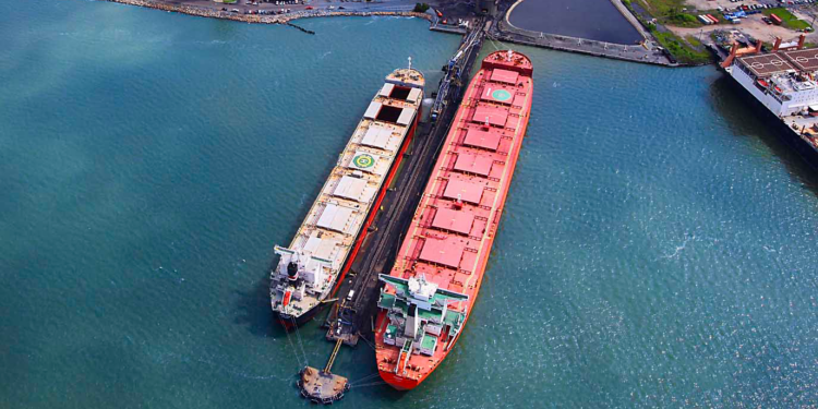 Revolutionary partnership between Seanergy Maritime & European Union Funding, MTB Events. Image shows the Geniuship vessel docked in Sungdong, Korea