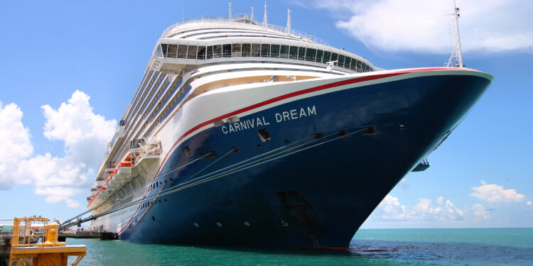 For the first time in five years, Carnival Corporation orders a new cruise ship, MTB Events. Image shows the Carnival Dream cruise ship docked in Key West, Florida.