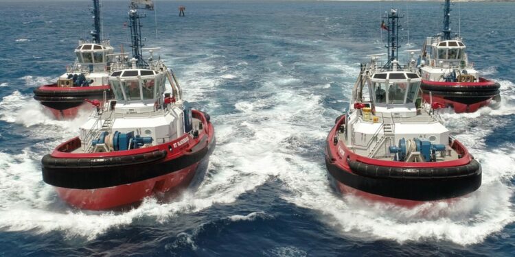 KOTUG acquires full ownership of Kotug Seabulk Maritime, MTB Events. Image shows 4 Tugboats owned by KOTUG