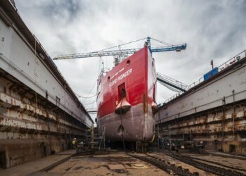 Primary phase completed in Fugro's vessel conversion to green methanol fuel, MTB Events. Image shows the Fugro Pioneer docked