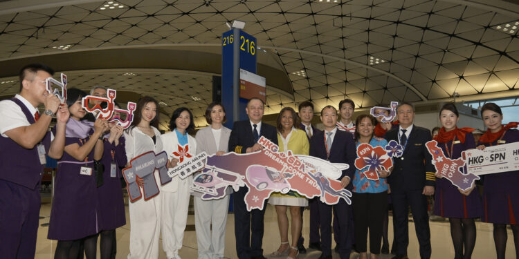 Hong Kong Airlines celebrates direct service to Saipan, MTB Events