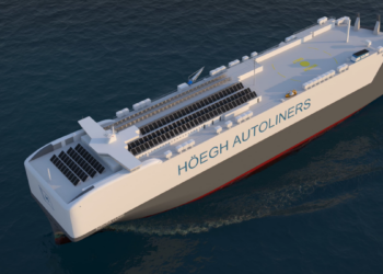 Höegh Autoliners secures significant Enova funding for four ammonia-powered Aurora vessels, MTB Events. Image shows an artist creation of the Autoliner