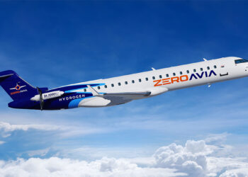 American Airlines purchases 100 ZeroAvia hydrogen-powered engines, MTB Events. Image shows an aircraft with ZeroAvia branding along the fuselage