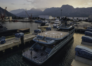 Defining a new genre - Alia Yachts introduces the 53-metre Sea Club, MTB Events. Image shows the rear end of the vessel with heli pad