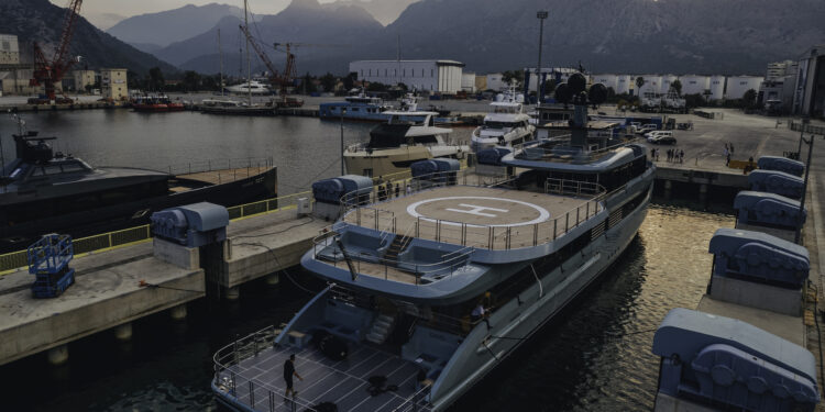 Defining a new genre - Alia Yachts introduces the 53-metre Sea Club, MTB Events. Image shows the rear end of the vessel with heli pad