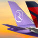 Delta partners with new Saudi Arabian carrier, Riyadh Air, MTB Events. Image shows the tail of two aircraft branded in Riyadh Air and Delta logos