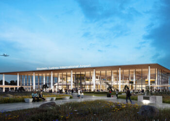 First international airline secured for new Sydney Airport, MTB Events. Image shows an illustration of the future airport