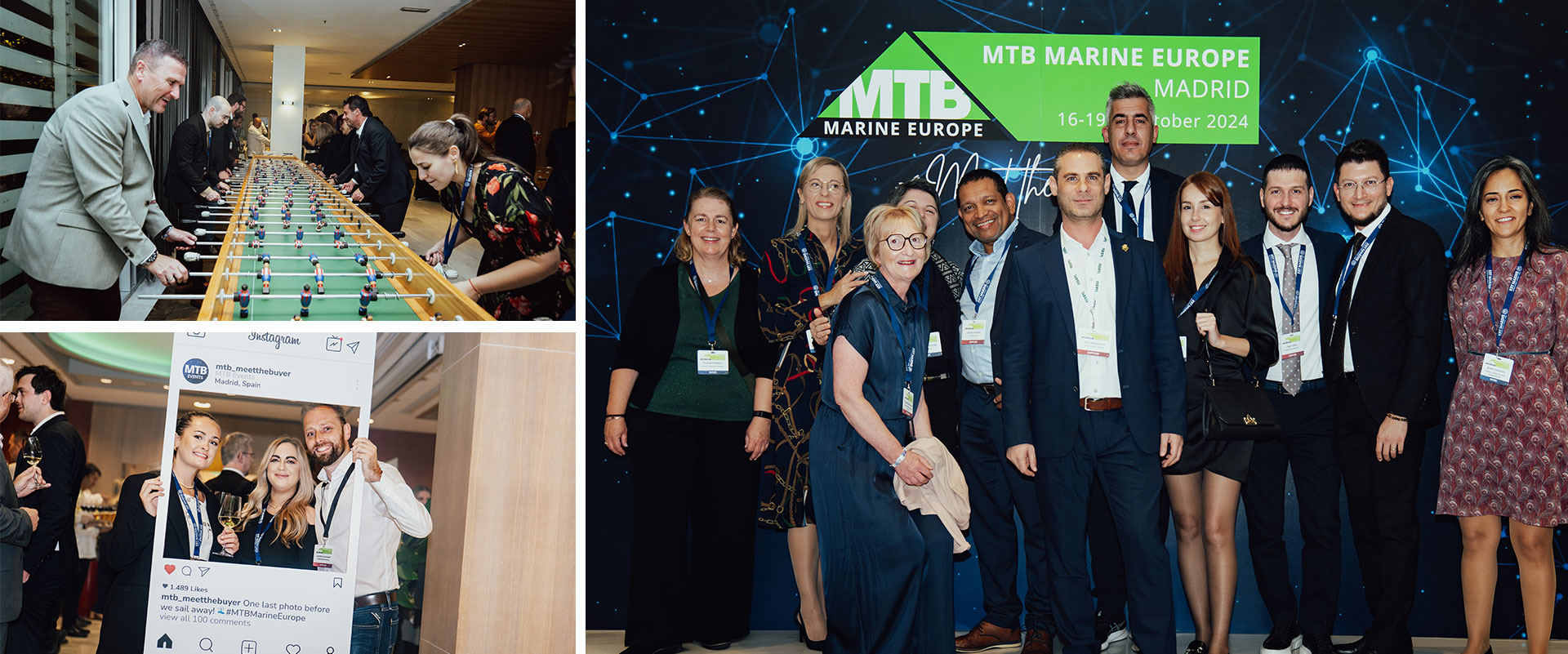 MTB Marine Europe: Another year, another massive triumph!, MTB Events. Image shows a photo collage of 3 images from the final night dinner