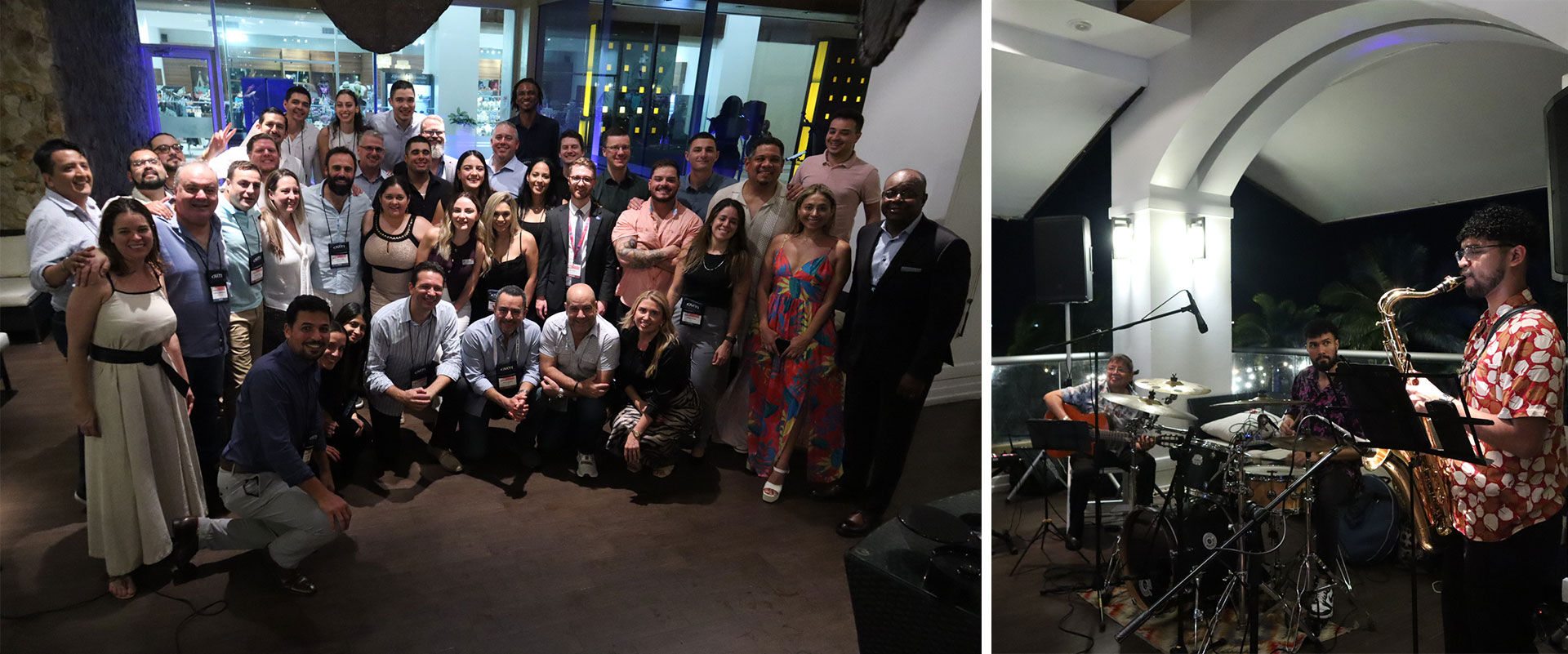 MTB Aviation Americas 2024 Wraps Up First Edition with Success in Panama, MTB Events. Image shows collage of two images of people at the final night dinner