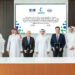QatarEnergy Secures Time Charter Agreements for Six State-of-the-Art QC-Max LNG Vessels, MTB Events. Image shows the signing ceremony with seven people standing with the signed certificates.