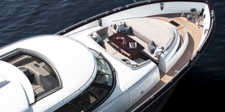 Zeelander Yachts Secures Two Additional Sales of Zeelander 8 Models, MTB Events. Image shows a top down view of the superyacht named Zeelander 8, out at sea.