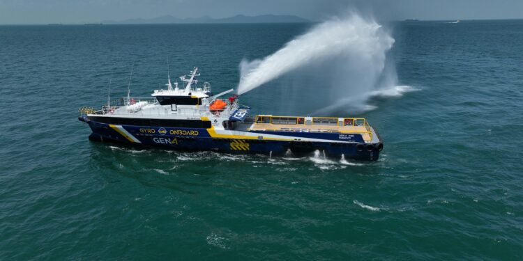 Strategic Marine Delivers First Surface Effect Ship, Marking a Milestone in Offshore Innovation, MTB Events. Image shows a 42m GEN 4 ONE FAST CREW BOAT from Strategic Marine.