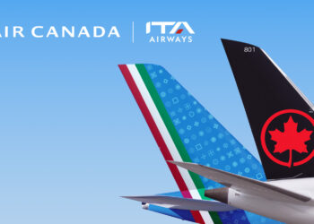 Image sows the tail of two aircraft with logos of Air Canada and ITA Airways. Air Canada and ITA Airways Launch New Codeshare Agreement to Expand Travel Options Between Canada, Italy, and Beyond, MTB Events.