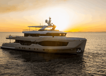 Image shows the Numarine 40MXP Superyacht out on the water at sunset. Numarine Unveils 40MXP: A New Era for the XP Series Begins, MTB Events.