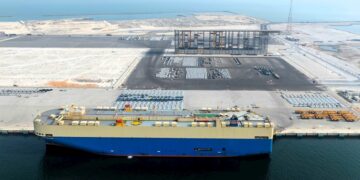 Image shows the port expansion for the roro boat section. DP World Expands Automotive Logistics Capacity at Jebel Ali Port with Major Terminal 4 Upgrade, MTB Events.