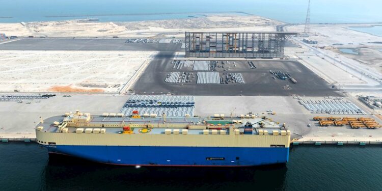 Image shows the port expansion for the roro boat section. DP World Expands Automotive Logistics Capacity at Jebel Ali Port with Major Terminal 4 Upgrade, MTB Events.