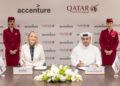From left to right, Engr. Badr Mohammed Al-Meer, Qatar Airways’ Group CEO, Julie Sweet, Accenture Chair and Chief Executive Officer. Qatar Airways Partners with Accenture to Transform Aviation through Artificial Intelligence, MTB Events.