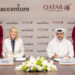 From left to right, Engr. Badr Mohammed Al-Meer, Qatar Airways’ Group CEO, Julie Sweet, Accenture Chair and Chief Executive Officer. Qatar Airways Partners with Accenture to Transform Aviation through Artificial Intelligence, MTB Events.