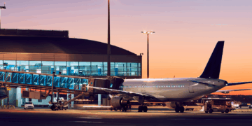 Image shows an airplane being prepared to be boarded at an airport with an orange sky in the background. ACI Unveils Roadmap for Smarter Airport Partnerships, MTB Events.