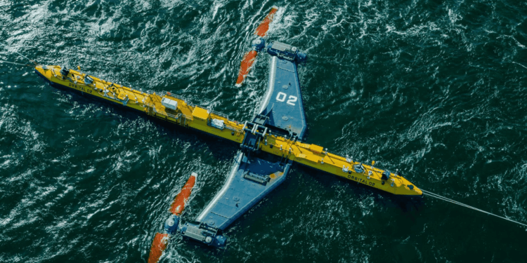 Image shows the Orbital Marine Power O2, the worlds most powerful tidal turbine. Orbital Marine Power Advances Predictable Clean Energy with Latest UK Award, MTB Events.