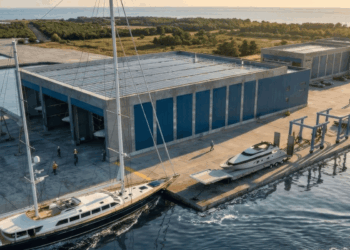 Image shows a mock-up design of what the shipyard will look like in the future. Construction Begins on RMK Yachts’ Next-Generation Shipyard, MTB Events.