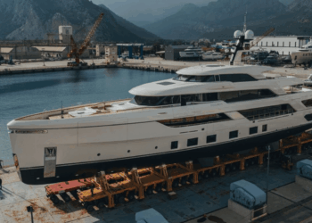 Image shows the Serenity II at the shipyard. Alia Yachts Debuts Striking 60m Superyacht Serenity II, MTB Events.