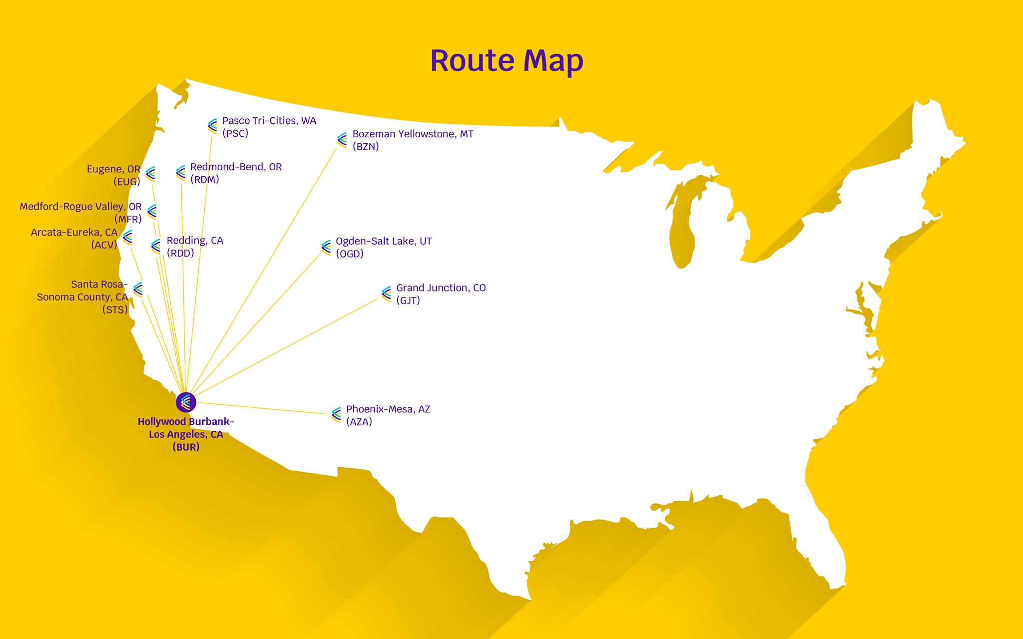 Avelo route map