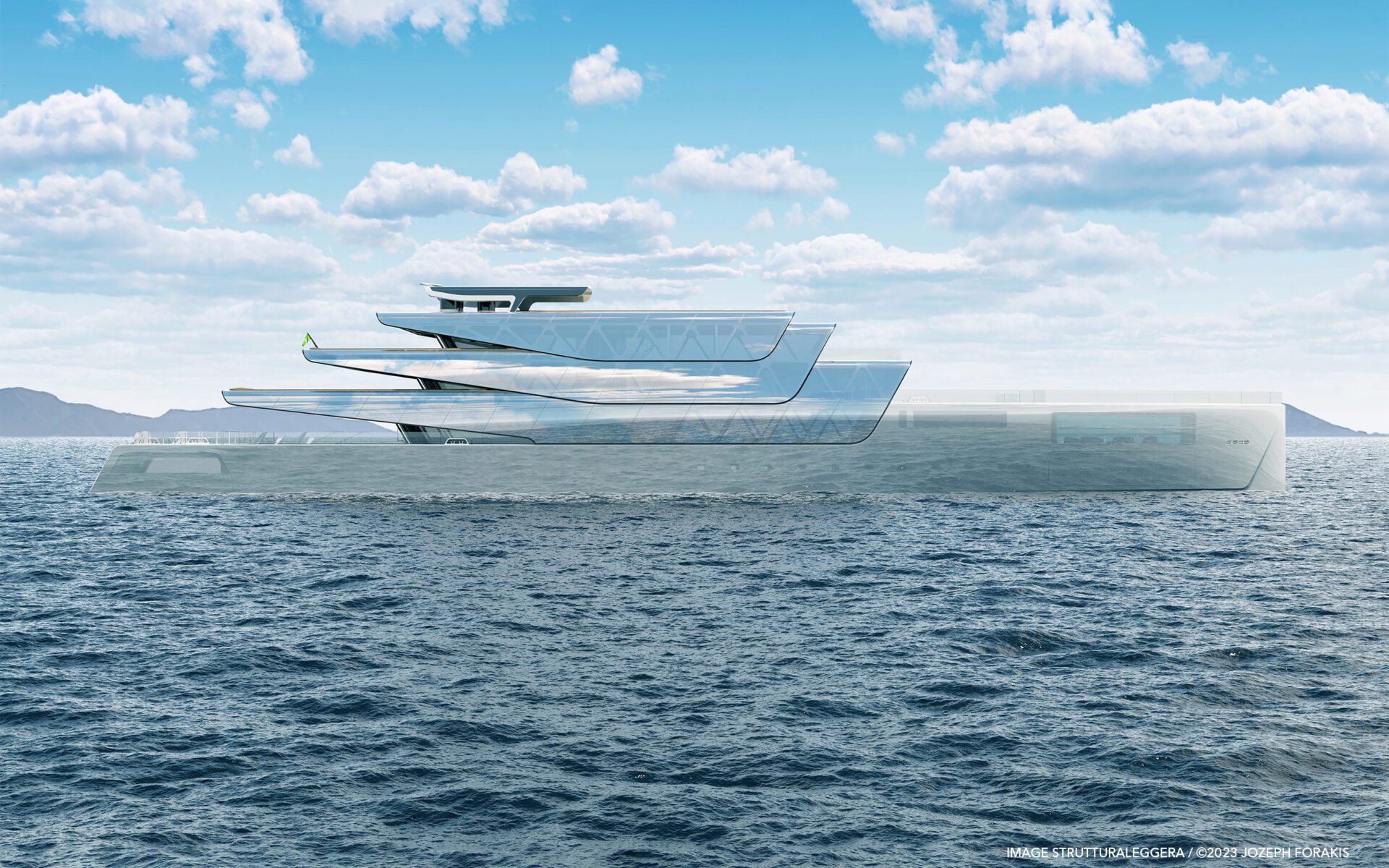 Jozeph Forakis Presents PEGASUS 88m Concept with reflective ‘Solar Wings’