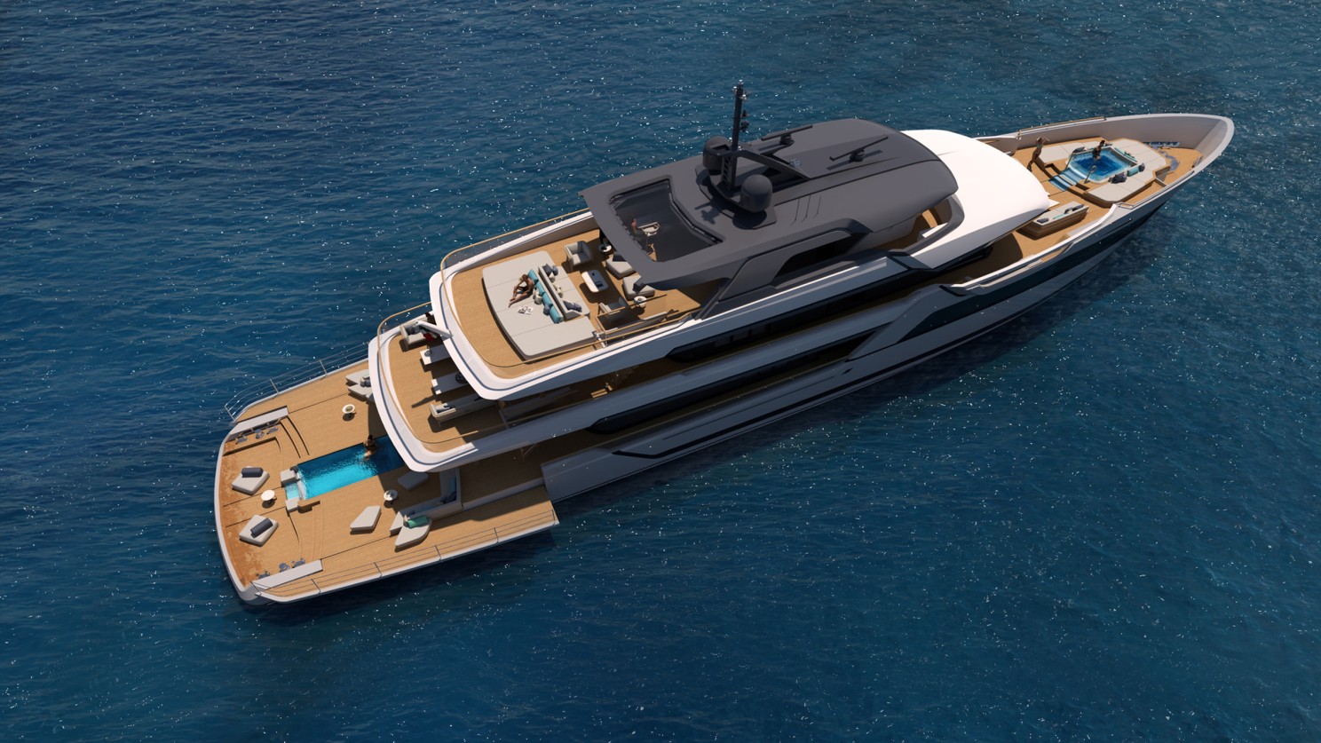 Hydro Tec reveals Sagasu, its latest concept, MTB Events. Image shows concept art of the superyacht named Sagasu.